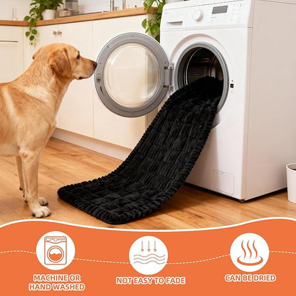 Backseat Pet Bed Mat, Deluxe Dog Seat Covers,Truck Plaid Dog Bed for Car Back Seat, Non-Slip Travel Pet Mat, Back seat Extenders for Car/SUV (for L-Black)