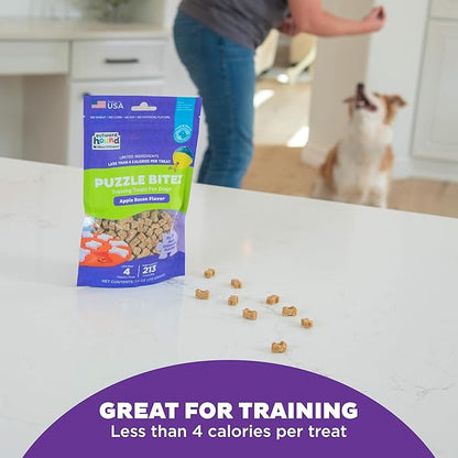Outward Hound by Nina Ottosson Puzzle Bitez USA Made Dog Treats, Apple Bacon Flavor, Bite-Sized Training Reward and Interactive Puzzle Toy Treats, 7.5oz
