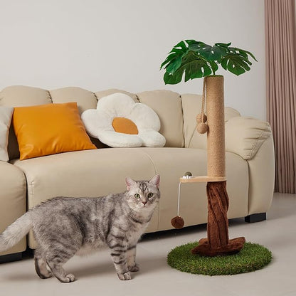 Cat Scratching Post, Cat Scratcher Kitten Scratch Post，Sisal Rope for Indoor Cats, Claw Scratcher for Indoor Cats and Kittens (Catnip Ball)