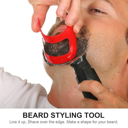 Healifty Goatee Shaving Template Shaping Edge Up Tool for Goatee Trimming Lineup Beard Grooming Kit for Men Barber Supplies 2pcs