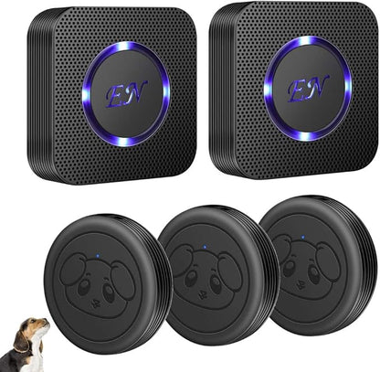 EverNary Dog Door Bell Wireless Doggie Doorbells for Potty Training with Waterproof Touch Button Dog Bells Included 2 Receiver and 3 Transmitters