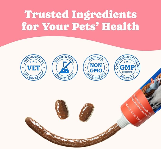 Bovine Colostrum Nutritional Gel for Dog & Cat - High Calorie Supplement for Dogs and Cats, Support Appetite for Cat, Immune Support, Dog Weight Gainer, Senior Dogs Cats Supplement