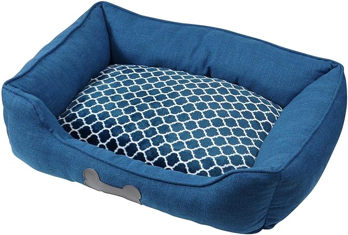 – Premium Dog or Cat Bed | Large Dog Bed Measures 30 x 23 x 7, Perfect for Pets up to 55 lbs. | 100% Polyester Pet Bed | Ocean Blue