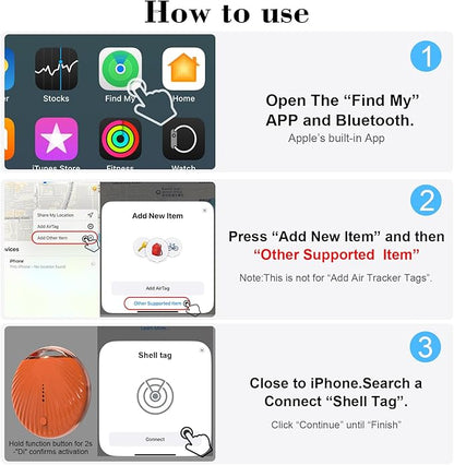Air Tracker Tag, [MFi Certified] Smart Tag, Pet Bluetooth Tracker for Apple Find My, IP68 Waterproof,Replaceable Battery, Key Finder and Item Locator for Keys, Bags, Pets, Wallet (iOS Only)-Orange