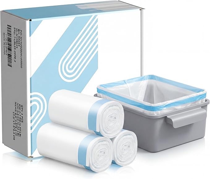 45 Count Cat Litter Box Liners for Automatic Litter Boxes, Durable Drawstring Bags, Leakproof & Tear-Resistant Waste Liners (24.8" x 14.5")