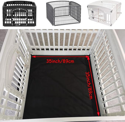 Dog Playpen Bottom Pad Fits for 35 Inch 4 Panels Exercise Pet Playpen, Dog Crate Pad Puppy Playpen Pad Leakproof Non-Slip(Playpen Not Included) Black