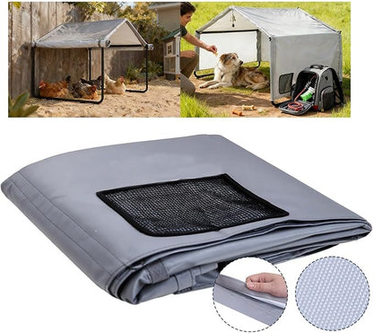 3-in-1 Outdoor Dog Tent Windproof Sun Shade Cover, Large Outdoor Pet House Cover (4'x4'x3.3'), Pet Gazebo Sun Shelter - Cover Only