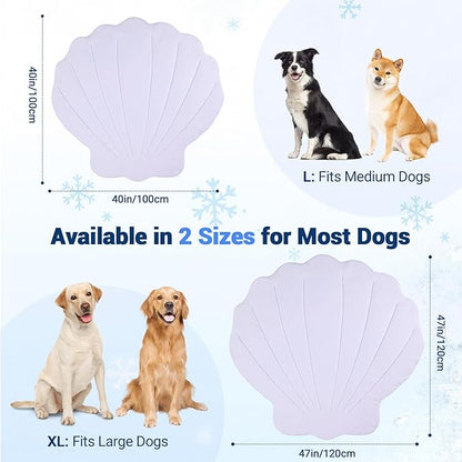 Dog Cooling Mat, 40'' × 40'' Large, Self-Cooling Mat for Dog, (Cool & Warm) Double-Sided Pet Cool Pads for Crate, Kennel, Machine Washable Summer Blanket, Cat Cool Bed, Non-Gel, Macaron Purple