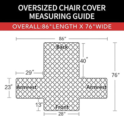 Easy-Going Oversized Chair Sofa Slipcover Reversible Sofa Cover Water Resistant Couch Cover Furniture Protector Cover with Elastic Straps for Pets Dog (Oversized Chair, Orange/Black)