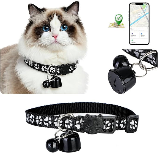 2026 Compact AirTag Cat Collar Set – Lightweight Design Reduces Pet Burden(0.1oz) | Adjustable Size (7–13in) for Cats, Anti-Lost Tracker Compatible with iPhone 'Find My' App,48mAh+ 1 Spare Batteries