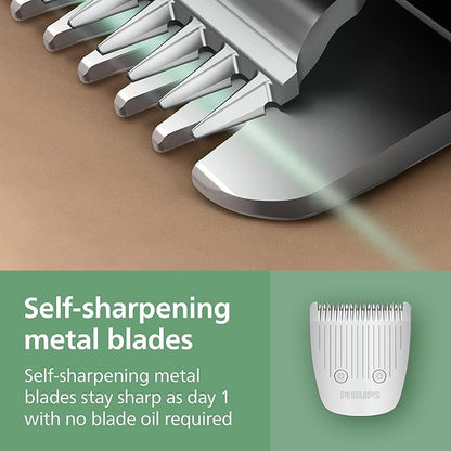 Norelco Philips All-in-One 3000 Series 13 in 1 Trimmer for Men, Beard Trimmer & Head Hair Clipper, Full Metal Self-Sharpening Blades & 8 Length Settings, MG3939/50