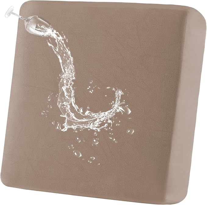 100% Waterproof Couch Cushion Covers, Stretch Sofa Seat Cover, Reversible Loveseat Cushion Furniture Protector Covers for Pets, Washable (Medium, Camel)