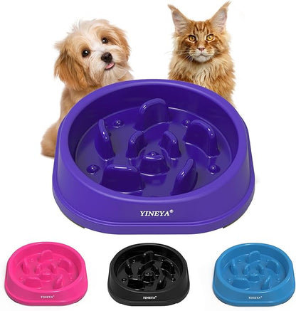 YINEYA Anti-Choking Slow Feeder Dog Bowls Small Size Dog, Slow Feeder Cat Bowl, Supplies and Puzzle for Pet