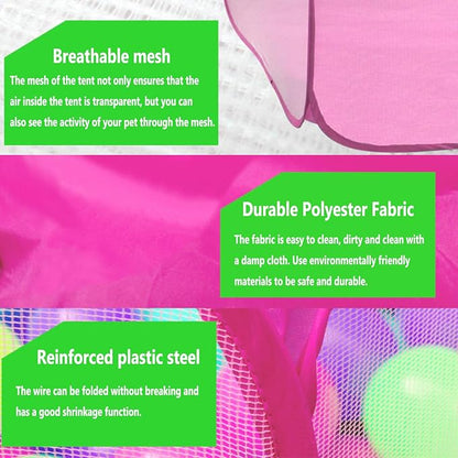 RYPET Guinea Pig Playpen - Breathable & Transparent Pet Playpen Pop Open Outdoor/Indoor Exercise Fence, Portable Yard Fence for Guinea Pig, Rabbits, Hamster, Chinchillas and Hedgehogs