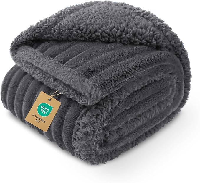 Luciphia Waterproof Dog Blanket for Small Puppy Ultra-Soft Calming Cut Pile Flannel Throw Durable & Warm Furniture Protection for Couch Car Pet Cat Blanket Machine Washable Stone Gray,S(40''x28'')