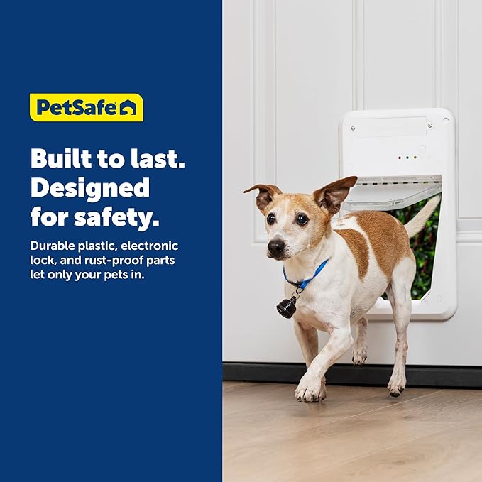 PetSafe Electronic Pet Door - Rust-Proof Programmable Smart Collar-Activated Dog or Cat Entry - Easy Installation & Space-Saving Design - Small - Fits Pets Up to 15 lb