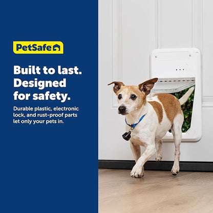 PetSafe Electronic Pet Door - Rust-Proof Programmable Smart Collar-Activated Dog or Cat Entry - Easy Installation & Space-Saving Design - Small - Fits Pets Up to 15 lb
