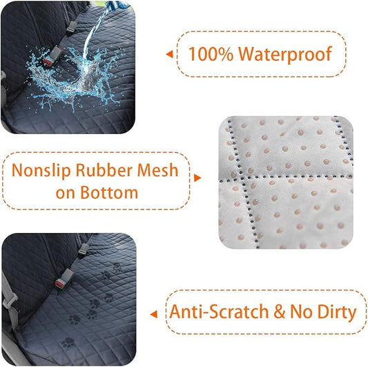 Honest Dog Car Seat Covers, Dog seat Cover with Side Flap for Cars, Trucks, and Suv's - Waterproof & Nonslip Pet Seat Cover for Backseat
