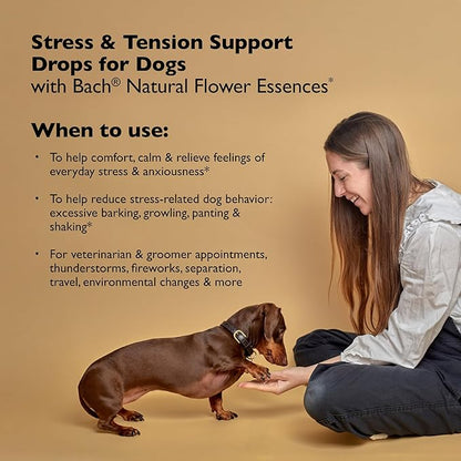 Bach Rescue Remedy Pet Dropper for Dogs - 20 mL, Pack of 2 - Stress & Tension Support for Dogs Natural Flower Essences - Sedative-Free, Homeopathic Liquid Formula - for All Breeds, Ages & Weights