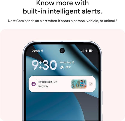 Google Nest Cam Indoor (Wired, 3rd Gen) - Security Camera with 2K Video and Gemini, Night Vision, 2-Way Audio, Works with Google Home - 2025 Model - Berry