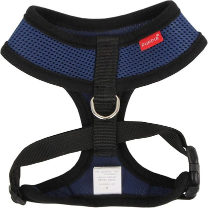 Puppia Soft Dog Harness No Choke Over-The-Head Triple Layered Breathable Mesh Adjustable Chest Belt and Quick-Release Buckle, Royal Blue, X-Large