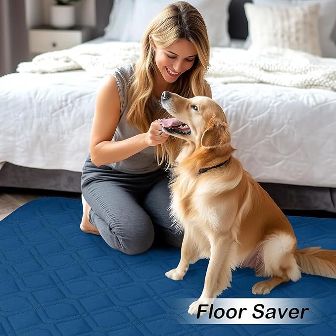 hyha Waterproof Dog Bed Blanket, Soft Pet Blankets, Waterproof Couch Cover for Dogs, Reversible Sofa Covers Washable for Furniture (68x82 Inch, Navy Blue/Navy Blue)