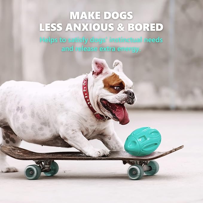EASTBLUE Squeaky Dog Toys for Aggressive Chewers: Rubber Puppy Chew Ball with Squeaker (Teal)