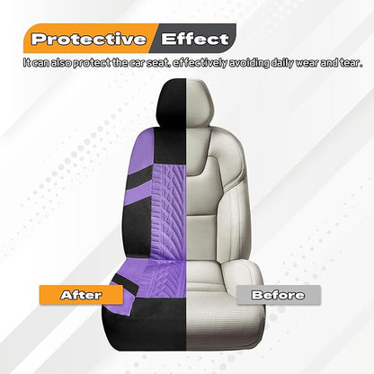 2PCS Car Front Seat Cover with 2 Headrest Covers, Breathable Waterproof Seat Covers for Front Seats, Universal Seats Cover Protector Car Accessories for Most Vehicles (Purple)