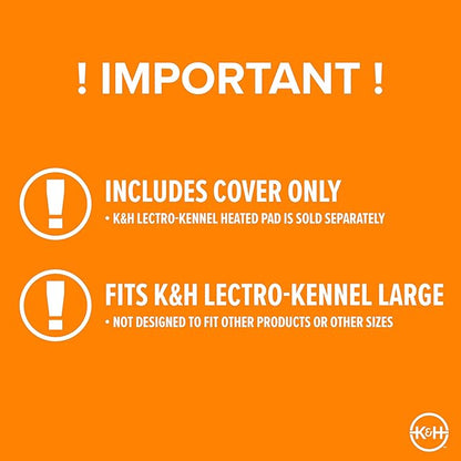 K&H Pet Products Lectro-Kennel Outdoor Heated Pad Deluxe Cover, Fits K&H Lectro-Kennel Large Pads (Heated Pads Sold Separately), Machine Washable Zippered Soft Fleece Cover - 28.5 X 22.5in Gray