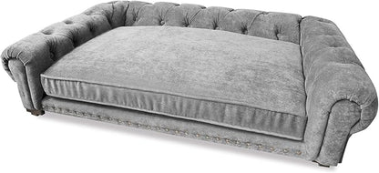Luxury Minimalist Light Grey Rocky Armchair Dog Bed