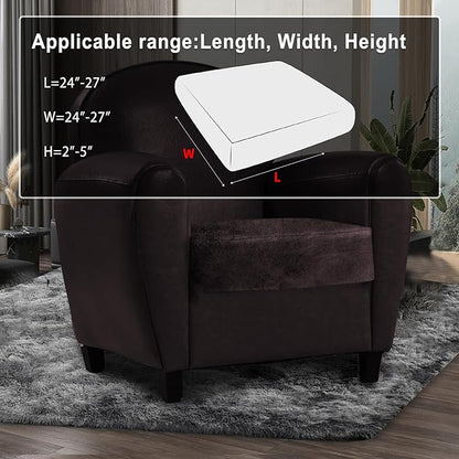 ANARACHON Leather Look Couch Cushion Covers Sofa Seat Slipcovers Sets Couches Furniture Protector for Sectional Armchair Loveseat Pets Kids Stretch Spandex Fabric (1 Cushion Armchair, Chocolate)
