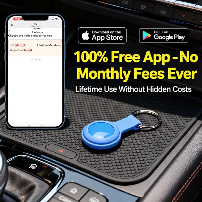 GPS Tracker for Vehicles,Cars,Kids & Pets,Real-Time Location Updates,No SIM Card No Subscription,Long Standby Waterproof GPS Tracking Device for Dogs, Elderly & Valuables (Android & iOS)