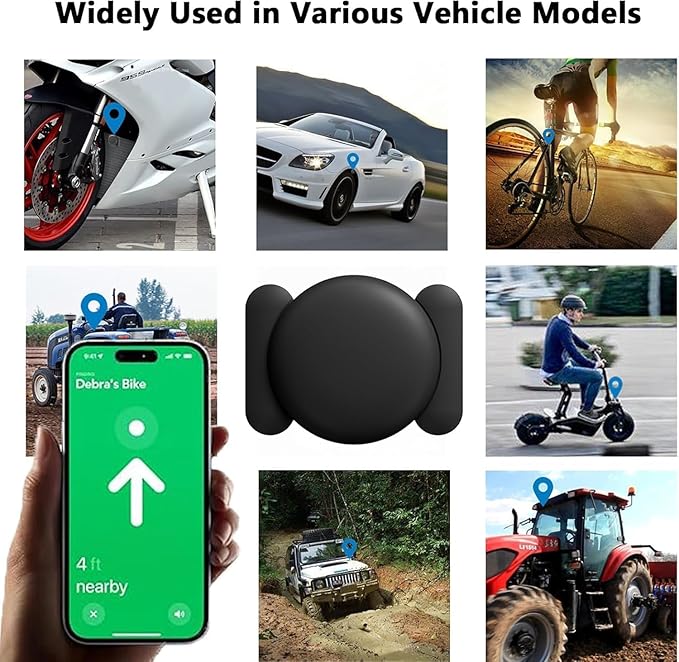 Tracker Device for Vehicles,GPS Car Tracker,No Monthly Fee Car Locator Tracker Work with Apple Find My(iOS Only),Mini Hidden Car Tracker with Magnetic Case (Black,2PCS)