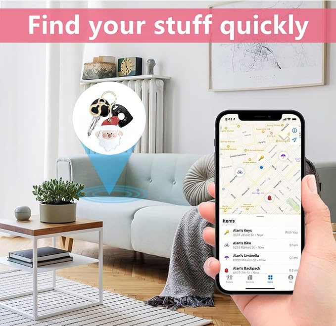 Leather Keychain Holder Case Compatible with AirTag,Cute Protective Cover with Keyring,Anti-Scratch Finder GPS Tracker Case for Wallet Keys,Bag,Pets,Backpack(A)