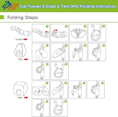 Outdoor Cat Enclosures, Cat Tunnels Catio Tents Cubes for Indoor Cats with Play Ball, Collapsible Outside Playpen Tunnel for Kitty, Rabbit, Puppy and Small Animals