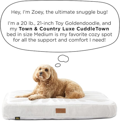 Town & Country Luxe CuddleTown Matisse Everwash® Pillow Pet Bed, Water Repellent Floor Pillow, Machine Washable Cover, Soft & Calming, Navy Blue, Medium 36"x28"x4"