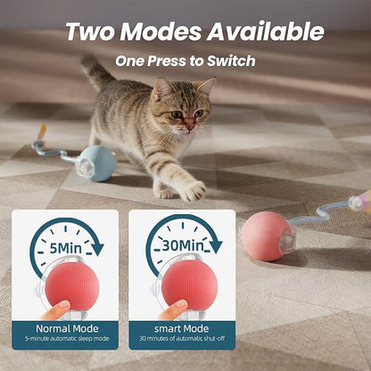 3-in-1 Interactive Cat Toys Set, Automatic Laser Toy with Feather Wand and 2 Cat Ball Toys, Rechargeable Toys for Indoor Cats and Kittens