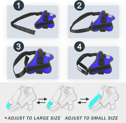 Bolux Dog Harness, No-Pull Reflective Dog Vest, Breathable Adjustable Pet Harness with Handle for Outdoor Walking - No More Pulling, Tugging or Choking (Blue, XL)