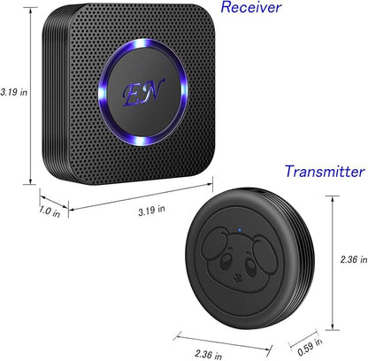 EverNary Dog Door Bell Wireless Doggie Doorbells for Potty Training with Waterproof Touch Button Dog Bells Included 2 Receiver and 3 Transmitters