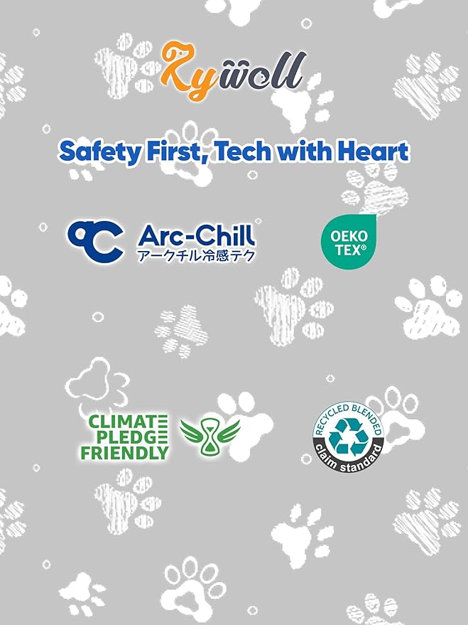 Rywell Super-Absorbent Cooling Mat for Dogs 59"x40" Arc-Chill 3.0 & Color-Changing Dog Cooling Mat, Stay Cool & Dry, Washable, Non-Slip Pet Bed Mat for Floors, Sofas, Kennels