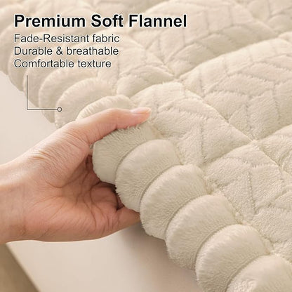 Smiry Non Slip Couch Covers for Dogs, Fuzzy Pet Couch Covers for 3 Cushion Sofa Pet Friendly, Soft Sofa Slipcovers Cushion Furniture Protector Washable (Apricot, 27.6" x 82.7")