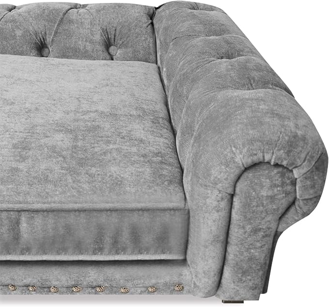 Luxury Minimalist Light Grey Rocky Armchair Dog Bed