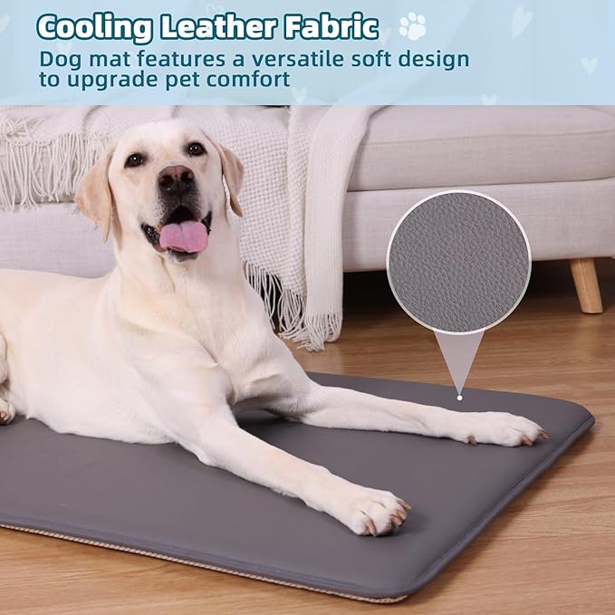 Dog Crate Pad Mat, Waterproof Kennel Cage Mat, Outdoor Cooling Pet Bed for Medium Large Dogs, Pet Bed with High Resilience Foam,Wipe Clean & Easy Rinse, Anti Slip 35 inch Graphite Grey