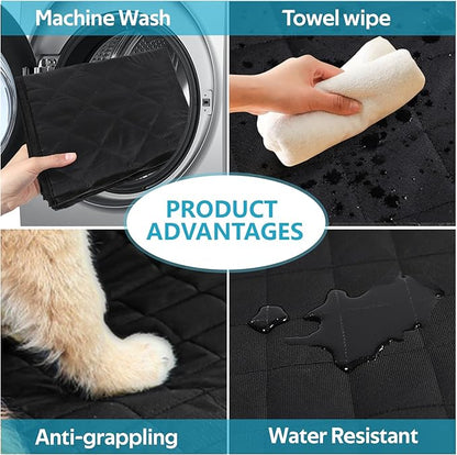 Dog Car Seat Cover, Waterproof & Scratchproof Dog Seat Protector, Pet Car Seat Cover Front Seat with Buckle and Padded, Universal Dog Seat Cover for Trucks, Cars, SUVs, MPVs
