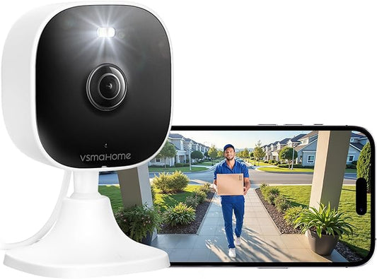 4MP Cameras for Home Security with Audio and Video, Indoor Security Camera for Baby Monitor, 2.4g/5g Outdoor Cameras for House/Pet/Baby, Plug and Play, Support 128G Card Storage (Not Included), Wired