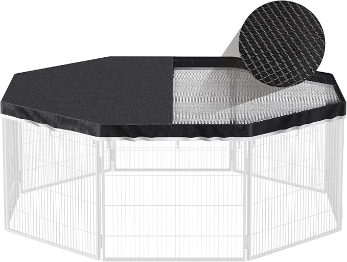PJYuCien Dog Playpen Top Cover - Fits Most 8 Panels 32 Inch Width Metal Dog Fence Octagonal Pet Pen (Note: Only PlayPen Top Cover, NO PLAYPEN)