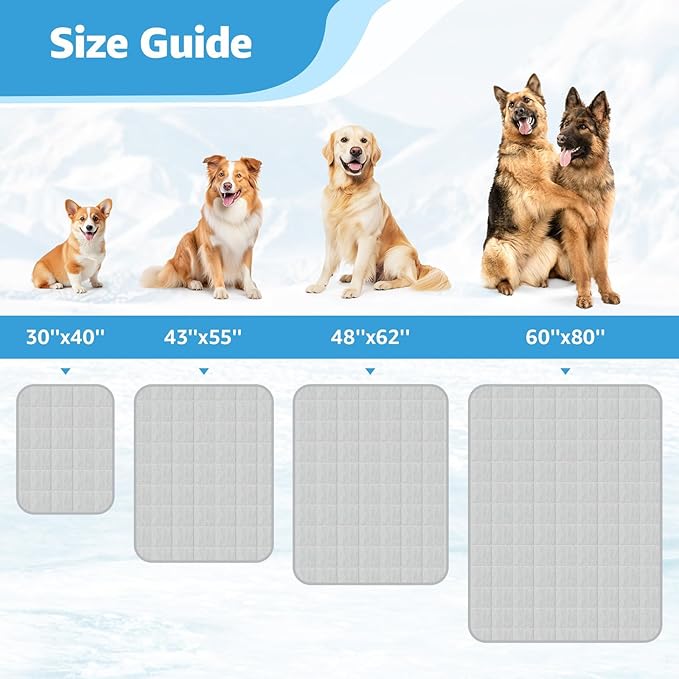 Dog Cooling Blanket, 0.4 Q-MAX Cooling Blanket For Large Dogs Washable, Cool To Touch Dog Blankets For Bed Cover, Soft Lightweight Cooling Dog Blanket Help Your Pet Sleep Well In Summer (43"×55"/Grey)
