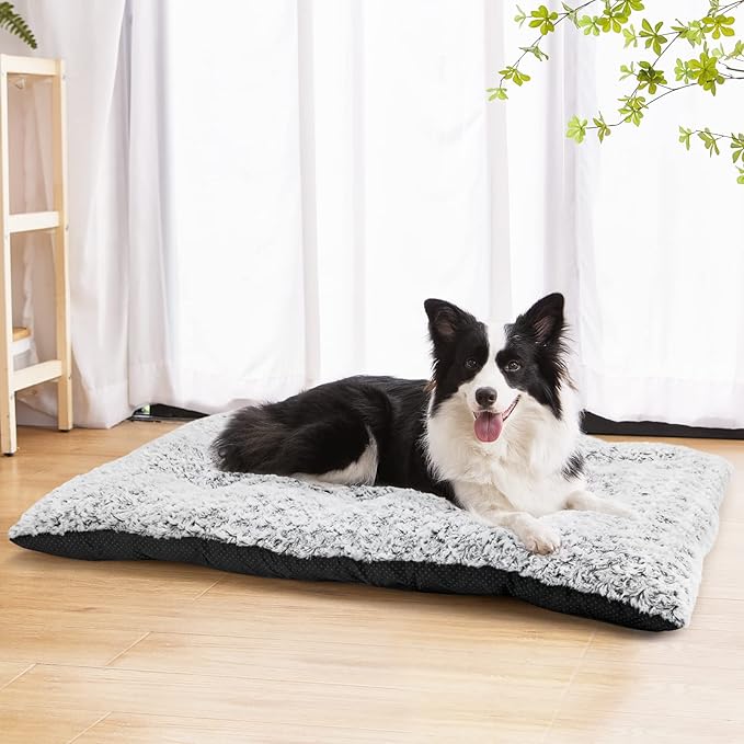 Dog Bed Kennel Pad Washable Anti-Slip Crate Mat for Large Dogs and Cats (36-inch)
