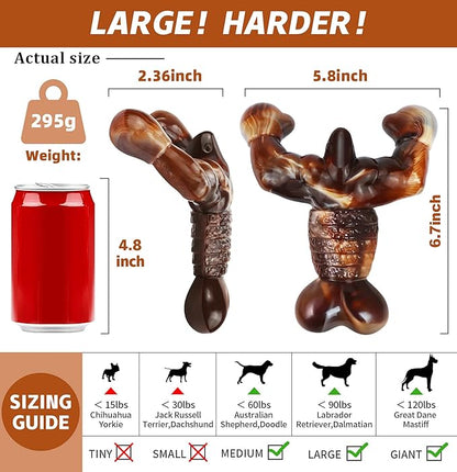 MOXIKIA Dog Chew Toys for Aggressive Chewers Almost Indestructible Dog Toys,Bacon Flavor,Tough Dog Bone Toys for Medium/Large Breed Dogs,Best Chew Toys to Keep Them Busy