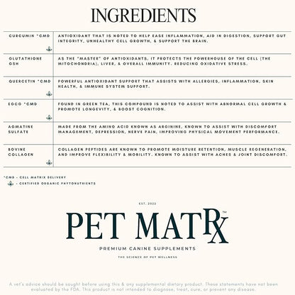 Move Joint Health Dog Supplement with Bovine Collagen - Sooth Pain from Inflammation and Support Dog's Immune System with Antioxidants